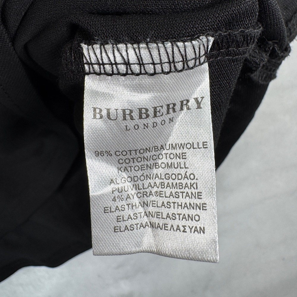 Burberry Polo Shirt 2XL Black Nova Check Collar Luxury Designer Mens XXL - Picture 5 of 8
